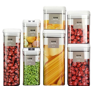 Food Food Storage Container With Lid 7 Pieces Grain Cereal Transparent Kitchen Airtight Food Storage Container Set With Lids
