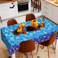 Nappe de table en PEVA de style japonais faite à la main, décorations sur le thème du pays des merveilles d'hiver, imperméable et anti-poussière