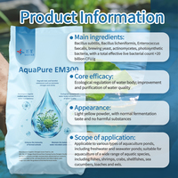 Poudre Probiotique Multi-Souches AquaPure EM300 pour la Gestion de la Qualité de l'Eau en Aquaculture, Poudre de Traitement de l'Eau en Aquaculture