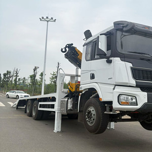 Camión <span class=keywords><strong>de</strong></span> Transporte <span class=keywords><strong>de</strong></span> Plataforma Plana SHACMAN con Grúa, Transportador <span class=keywords><strong>de</strong></span> Plataforma Plana para Transporte <span class=keywords><strong>de</strong></span> Equipos <span class=keywords><strong>de</strong></span> Excavación - Product Image 2