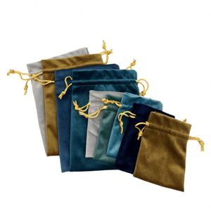 Hot Sellers Velvet Luxury <b>Drawstring</b> <b>Bag</b> With Gold Print <b>Drawstring</b> Velvet <b>Bag</b> for Clothing Storage - Product Image 5