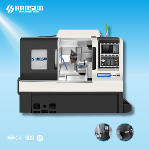 HANSUN Factory Direct Sale Medium Duty Double Spindle CNC Lathe Live Tools Horizontal Slant Bed Structure Twin CNC Machine - Product Image 3