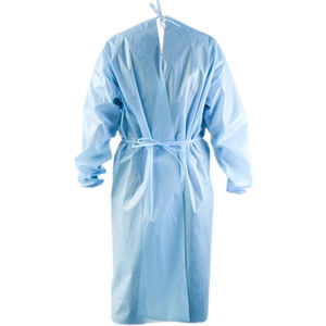 Camice operatorio chirurgico monouso in tessuto non tessuto rinforzato in maglia polsino PP + PE uso ospedaliero camice protettivo - Product Image 4