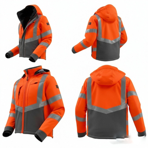 Xây dựng hoodie vi Hi bảo hộ lao động an toàn Quần áo bộ đồ thể thao phản ánh in phản xạ Áo Thun - Product Image 4