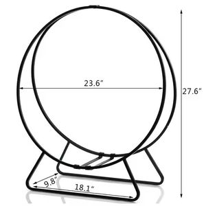 Soporte para Leños <span class=keywords><strong>de</strong></span> Chimenea, Estante para Leños <span class=keywords><strong>de</strong></span> 4 Pies, Soporte para Leños <span class=keywords><strong>de</strong></span> Metal para Interiores y Exteriores, Almacenamiento <span class=keywords><strong>de</strong></span> Leños con Cubierta Impermeable - Product Image 2
