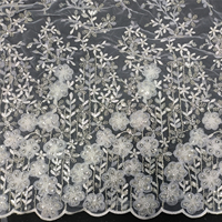 Tissu en dentelle de haute qualité, brodé de perles et de paillettes, en gaze, écologique, pour robes de soirée