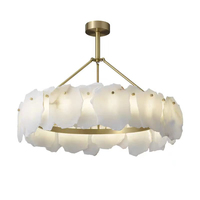Lustre en marbre de style moderne et luxueux, luminaire créatif, suspensions uniques en albâtre, LED à intensité variable et orientables