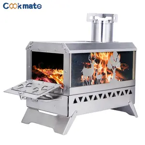 Portable Outdoor Camping Stainless Steel 304 Stove Portable Charcoal Barbecue Grill Stove Outdoor Cooking Boil Water Tools