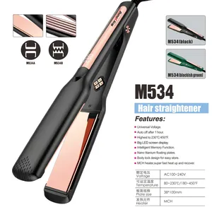 450F Nano Titanium MCH profissional LED flutuante placas alisador de cabelo Flat Iron