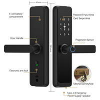 Serrure Intelligente Intérieure Biométrique à Empreinte Digitale Tuya avec Application WiFi pour Maison et Appartement, Contrôle d'Accès Électronique NFC, Tactile Numérique