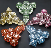 Offre Spéciale : Ensemble de 7 dés polyédriques transparents à paillettes en acrylique pour jeux de rôle, DND, jeux de table, RPG, accessoires de jeu