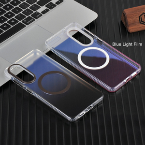 Usine De Luxe IMD IML Magnétique Gradient Noir Couverture de Téléphone Lumière Bleue Translucide Sans Fil Cas de Charge pour <span class=keywords><strong>Samsung</strong></span> <span class=keywords><strong>Galaxy</strong></span> S25 - Product Image 4