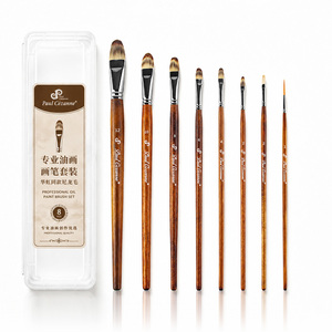 Set di 8 <span class=keywords><strong>Pennelli</strong></span> Artistici Paul Cezanne, Punta Tonda e a Lingua di Gatto, in Nylon, <span class=keywords><strong>per</strong></span> Pittura <span class=keywords><strong>su</strong></span> <span class=keywords><strong>Tela</strong></span> - Product Image 1