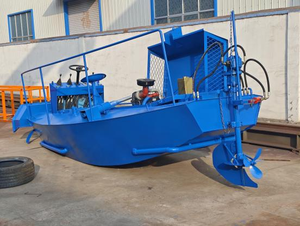 Broyeur à lames rotatives bi-axiales pour jacinthe d'eau, roseau et châtaigne d'eau, embarcation de récolte pour bassin, destinée au traitement environnemental de l'eau - Product Image 6