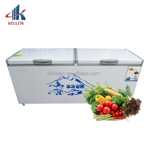Congélateur à grande capacité avec deux portes solides, ouverture par le haut, congélateur profond avec moteur pour aliments congelés - Product Image 2