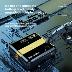 Batterie externe magnétique détachable 2-en-1 10000mAh 22.5W QC3.0 Charge rapide Câble intégré Charge sans fil Compatibilité universelle - Product Image 1