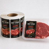 Individuelle Fleisch-Lebensmittel-Etikettenaufkleber-Rolle Kundenspezifisch Bedruckte Selbstklebende Kunstpapier-Verpackungsaufkleber