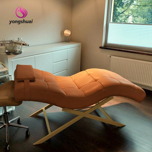 Poltrona Curva di Lusso per Salone con Lettino per Extension Ciglia, Sedia in Ferro per Salone di Bellezza con Lettini e Tavolo da Massaggio - Product Image 4