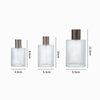 Flacon de parfum en verre de luxe 30ml 50ml 100ml avec bouchon à vis et pulvérisateur en aluminium, transparent ou givré, logo personnalisé