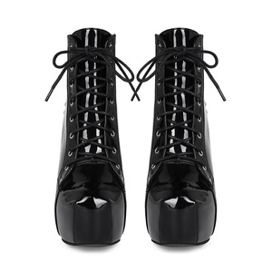 Stivaletti Gotici Invernali Y2K Punk con Borchie per Donne, Tacco Alto e Grosso, Taglia Extra 44, Leggeri, Estetica Gotica Scura - Product Image 2