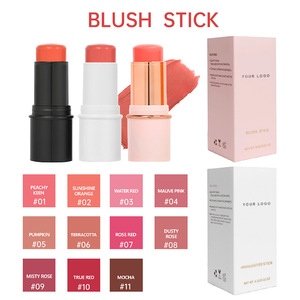 Vente en gros de bâtons de blush en tube rose, noir, blanc, 11 couleurs, haute pigmentation, légers, longue tenue, marque privée - Product Image 3