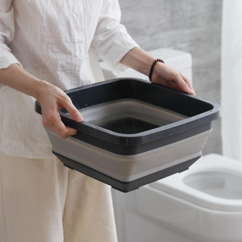 Dark gray folding basin