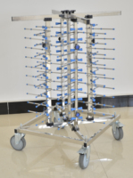 Chariot à assiettes mobile en acier inoxydable haute stabilité pour 80 assiettes, pour hôtels et restaurants