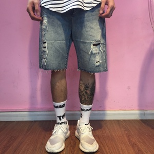 Fashion Ripped Hole Denim <b>Shorts</b> <b>Men</b> Summer Slim Skinny Straight Casual <b>Jeans</b> <b>Shorts</b> <b>Men</b> Vintage Low Waist <b>Short</b> - Product Image 3