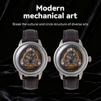 Montre mécanique pour homme Roybearl Custom Star Wheel, mouvement japonais, heure sauteuse satellite, bracelet en acier inoxydable, OEM/ODM