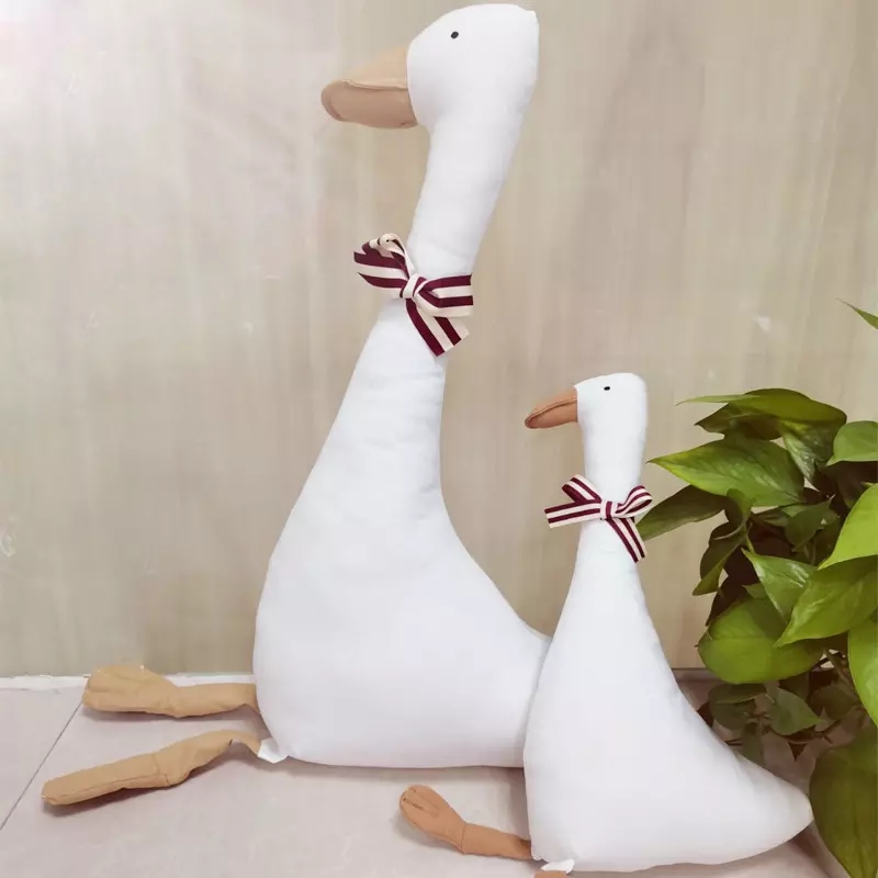 Gans knuffel wit staand 43 cm - zeer gedetailleerd pluchen dier