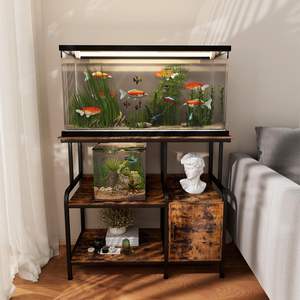 <span class=keywords><strong>ตู้</strong></span>ปลาสี่เหลี่ยมทรงแข็งแรงทนทาน สีดำ สแตนเลส สำหรับบ้าน/สำนักงาน พร้อมช่องเสียบปลั๊กไฟและ<span class=keywords><strong>ตู้</strong></span>เก็บของ สำหรับเต่าและสัตว์เลื้อยคลาน - Product Image 5