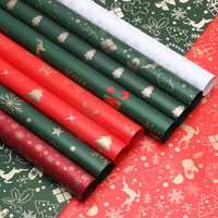 Kertas Pembungkus Bunga Tahan Air PE Dua Sisi Korea untuk DIY Buket Hadiah, Kertas Kemasan Bunga untuk Malam Natal