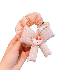Style coréen pour enfants grand chouchou nouveau Plaid à pois noeud papillon KT chat queue de cheval chignon accessoire de cheveux - Product Image 5