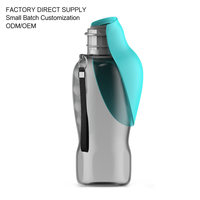 Bouteille d'eau portable en silicone pour chien, grande capacité, couvercle rabattable, retour d'eau à une touche, anti-fuite, solide, pour la marche et la randonnée en extérieur
