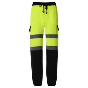 定制标志多口袋高可见反光冬季安全工作裤建筑工作保暖反光裤安全工作衣