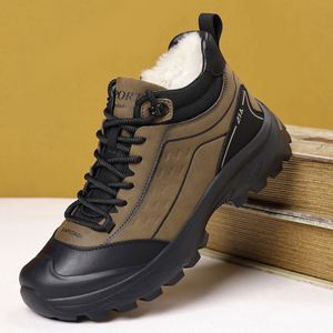 Bottes d'hiver imperméables pour hommes, hauteur cheville, bout rond, en faux daim, semelle extérieure en caoutchouc antidérapante, semelle intermédiaire en EVA, doublure en fourrure - Product Image 2