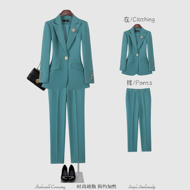 スーツ color set up suit 2022 Plus Size Long Sleeve Women's Suit Set Button Solid