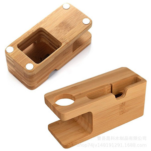 Organizador de escritorio de madera de bambú, soporte para teléfono, reloj, bolígrafo, cargador, soporte para papelería de oficina, rectangular, multiusos - Product Image 2