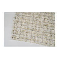 Hochwertiger Koreanischer Fancy Tweed Stoff Weiß-Pistazie-Braun Bouclé Strukturierter Fancy-Webstoff OEM & ODM Maßgefertigtes Gewebtes Textil
