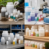 Bouteilles d'emballage en plastique HDPE pour compléments alimentaires pharmaceutiques, 50-800 ml, avec bouchons à vis de sécurité enfant (CRC) pour médicaments et pilules