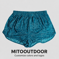Pantalones Cortos Deportivos Transpirables MITO Ranger para Hombre, Diseño con Estampado de Mapa, Cintura Elástica con Aberturas Laterales