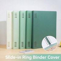 Carnet à anneaux à dégradé esthétique, format B5/A5, pages rechargeables amovibles, mécanisme de glissement fluide, confortable à tenir