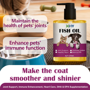 OEM 100% Natürliches <span class=keywords><strong>Omega</strong></span>-<span class=keywords><strong>3</strong></span> Lachsöl für Hunde und Katzen Fischöl mit Haut- und Fellpflege-Tropfen Immunsystem-Gesundheitsergänzungsmittel - Product Image 4