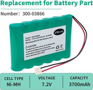 Batería NiMH <span class=keywords><strong>de</strong></span> 7.2V 3700mAh 300-03866 LCP500-4B para Sistemas <span class=keywords><strong>de</strong></span> <span class=keywords><strong>Alarma</strong></span> Lynx 5100 5200 5210 Lynx Touch 7000, Batería NiMH <span class=keywords><strong>de</strong></span> 7.2V - Product Image 1