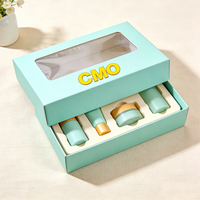Boîtes rigides pour cosmétiques avec couvercle et base en papier d'art brillant UV, fenêtre transparente et impression de logo personnalisée en feuille d'or