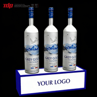 Boîte à lumière LED personnalisée TERMEIN avec logo imprimé, pour 3 bouteilles d'alcool, présentoir pour bar et boîte de nuit
