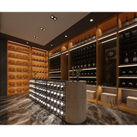 Vitrine à whisky de haute qualité personnalisation magasin de vin conception meubles à vin en bois barre vitrine en verre