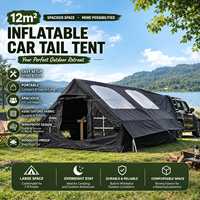 Tente de voiture gonflable 13' x 10' pour 8 à 10 personnes avec fenêtre de toit et couverture d'intimité, tente de hayon gonflable pour SUV, tente arrière gonflable pour voiture