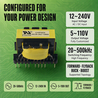 Transformateur Flyback Monophasé Ee28 Ee30 Ee33 à Noyau de Ferrite, Fil de Cuivre 100%, 30W-100W, 10V, Spécial Haute Fréquence SMPS