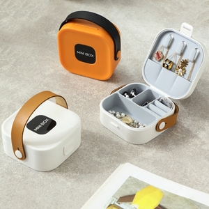 Étui de rangement pour bijoux simple et élégant, étui à bijoux en cuir avec poignée, étui à bijoux multifonctionnel, vente en gros - Product Image 2